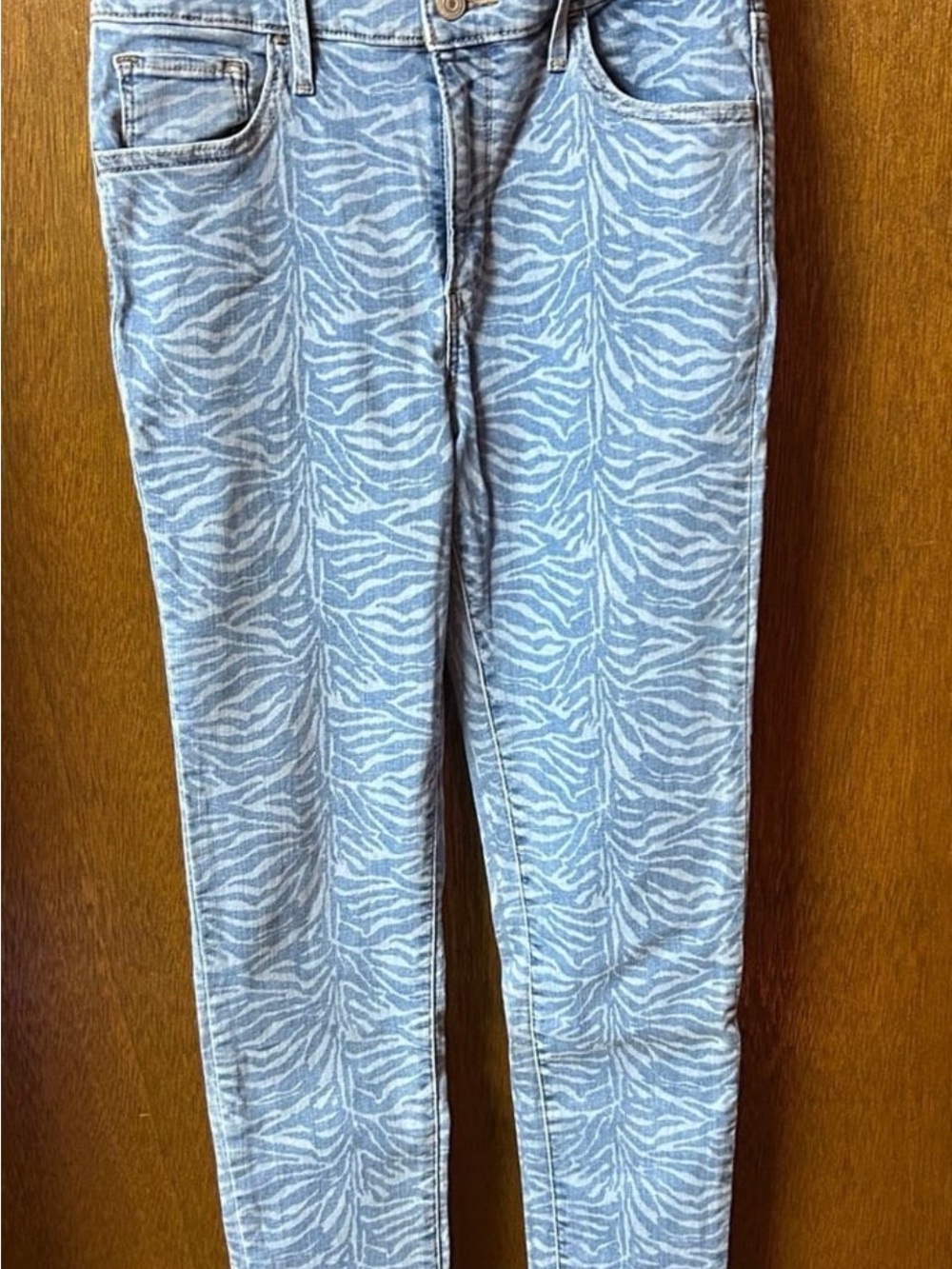Levi's Light Blue Zebra-Print Jeans